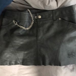Harley Davidson Leather Mini Biker Skirt Size 12